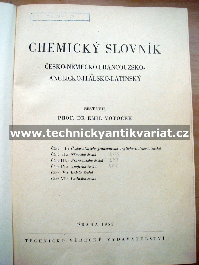 Šestijazyčné chemický slovník