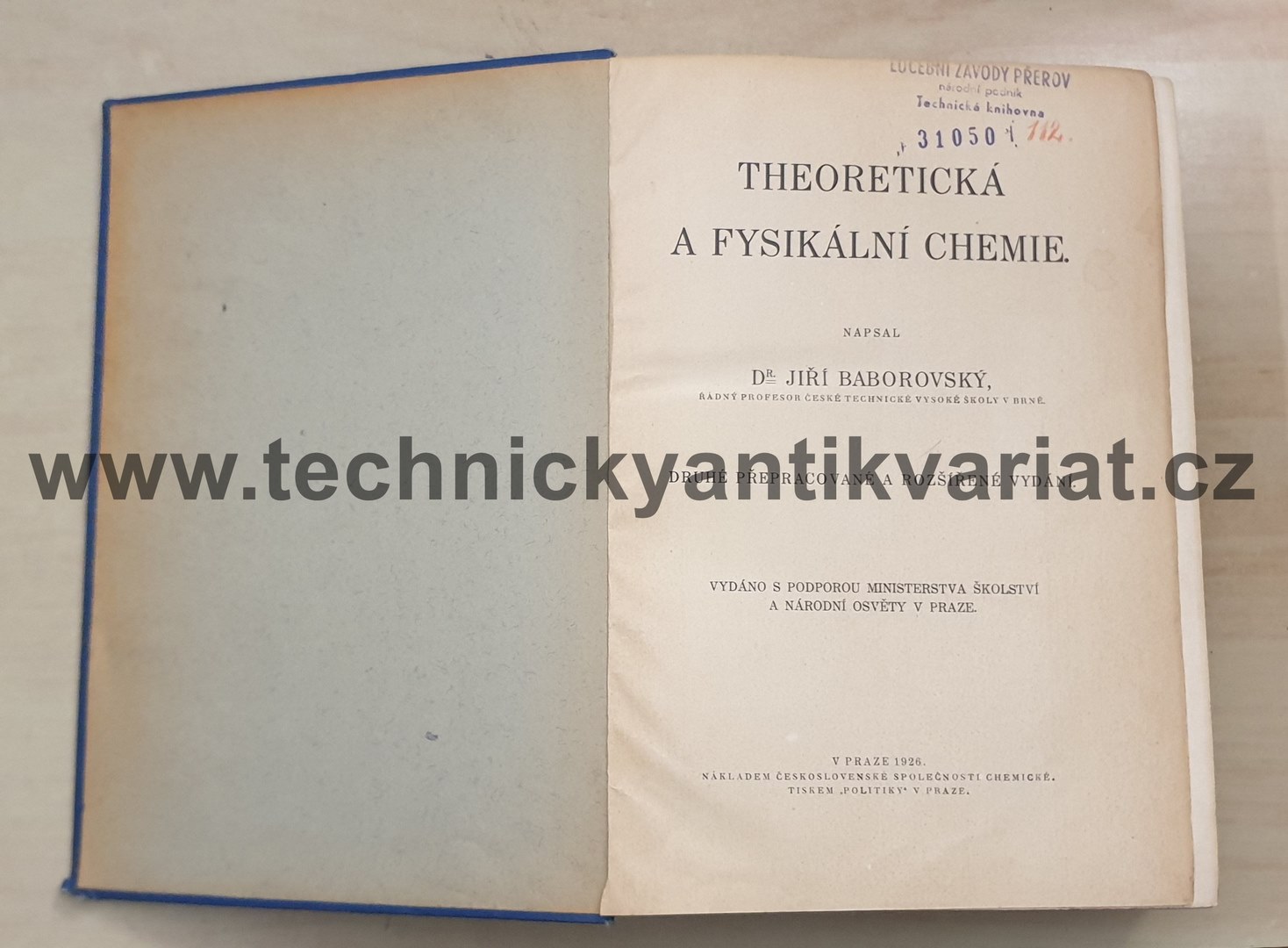 Theoretická a fysikální chemie - Jiří Báborovský (1926)