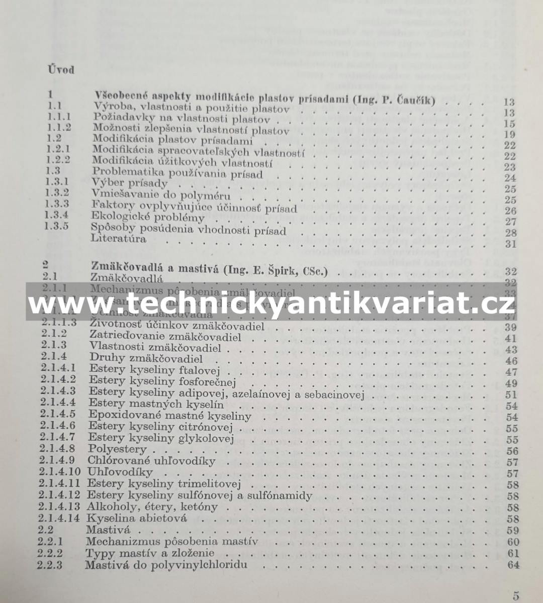 Prísady do plastov - Pavol Čaučík (1985)