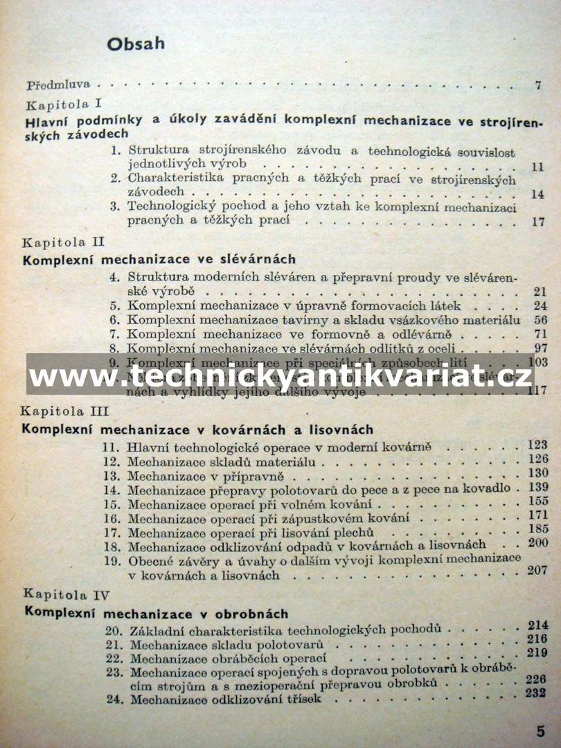 Komplexní mechanizace ve strojírenských závodech