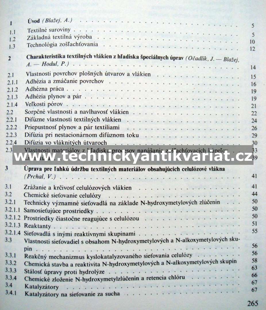 Špeciálne chemické úpravy textílií - A.Blažej (1986)