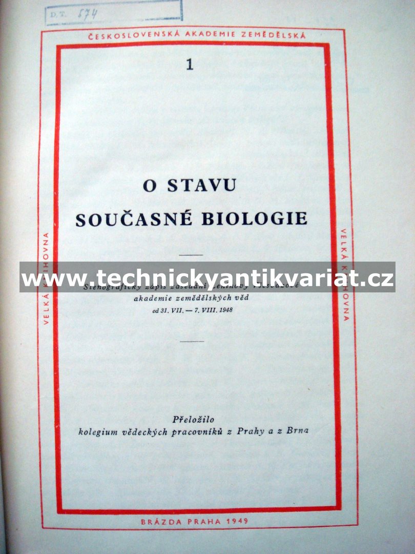 O stavu současné biologie I.