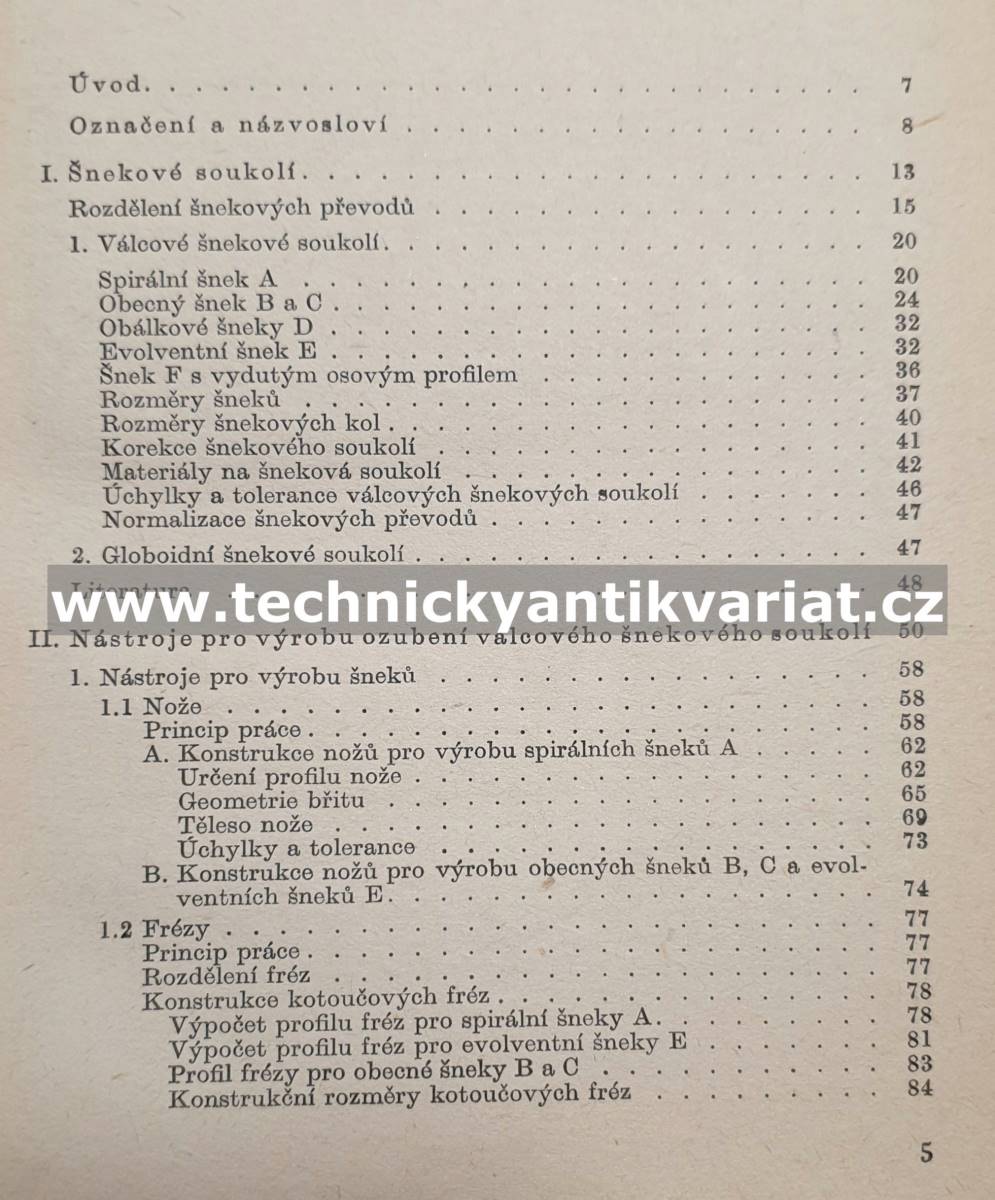 Konstrukce nástrojů pro výrobu ozubení šnekových soukolí - Stanislav Švec (1966)