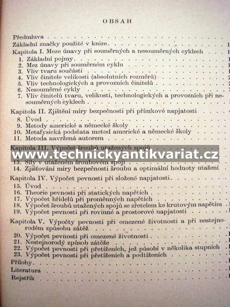 Výpočet pevnosti strojních součástí při proměnách napětích