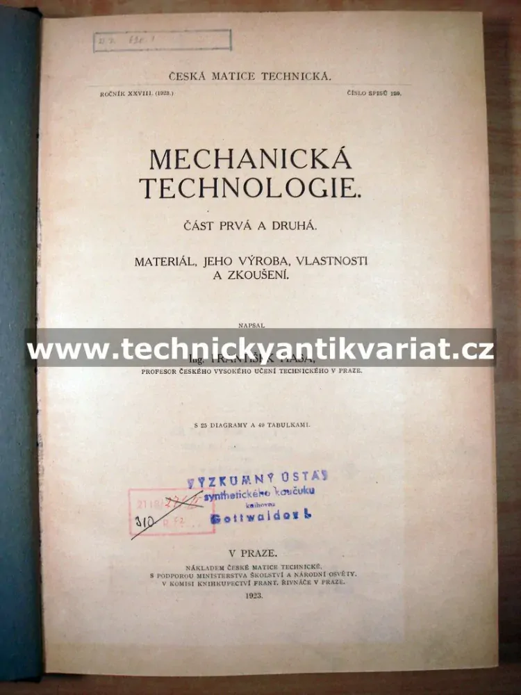 Mechanická technologie (1923)