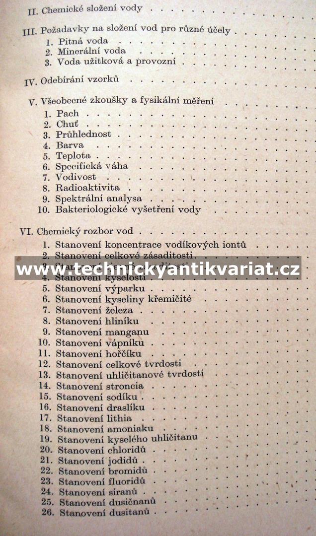 Chemické rozbory nerostných surovin - vody
