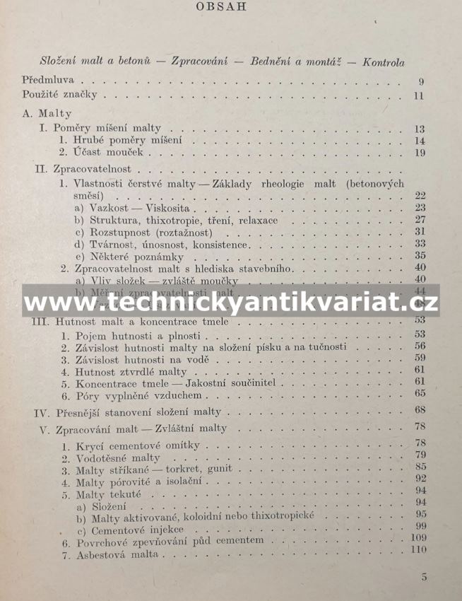 Technologie betonu II. Složení malt a betonů, jejich výroba a kontrola - S. Bechyně (1957)