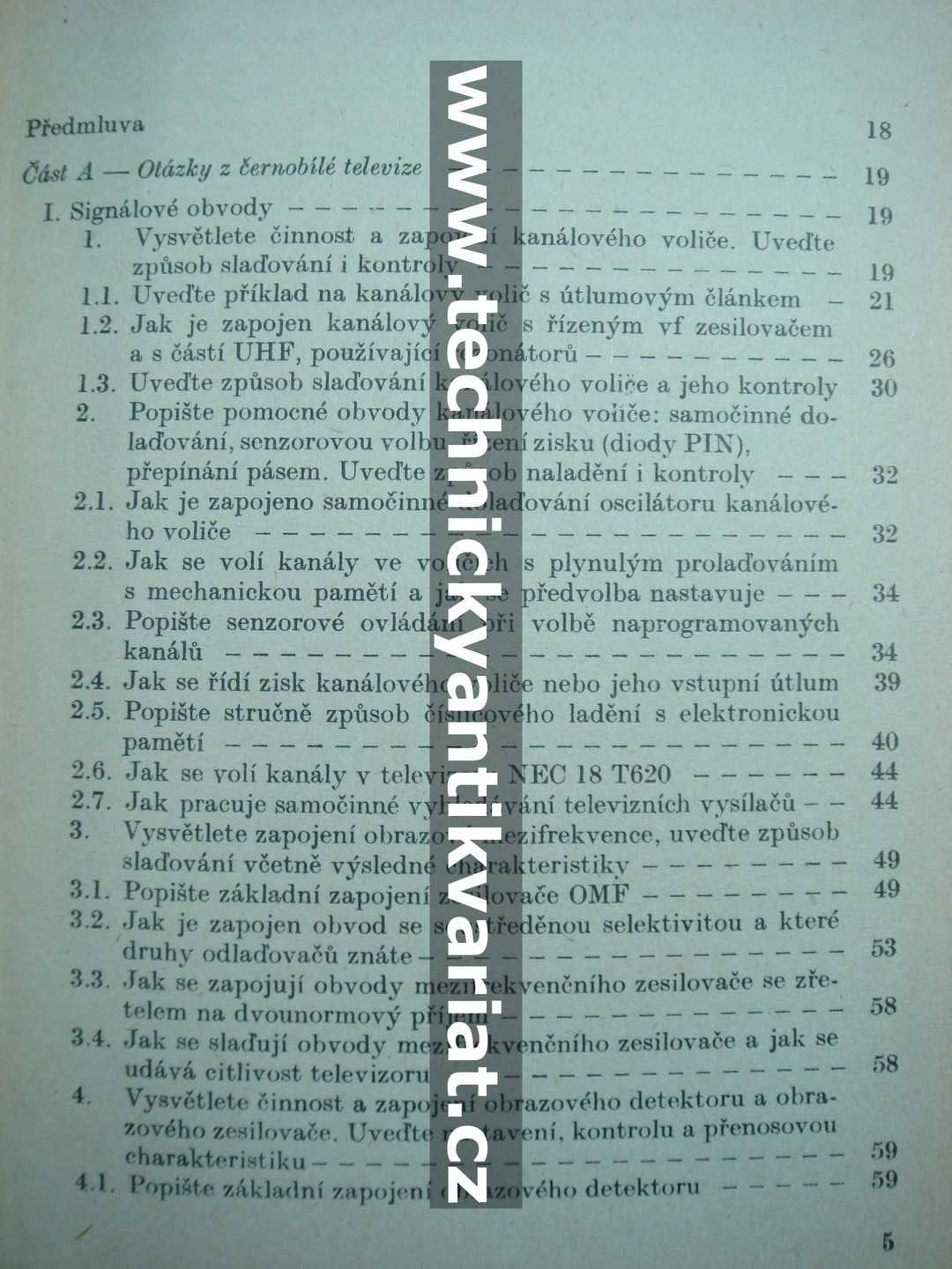 Příprava na kvalifikační zkoušky televizních mechaniků