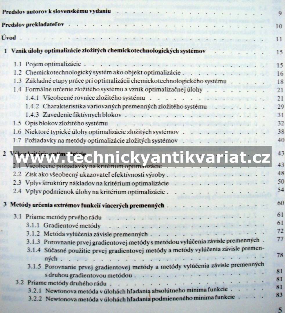 Metody optimalizácie zložitých chemickotechnologických systémov