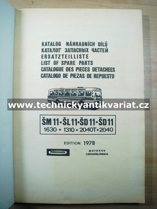 Karosa ŠM11, ŠL11, ŠD11 - katalog náhradních dílů
