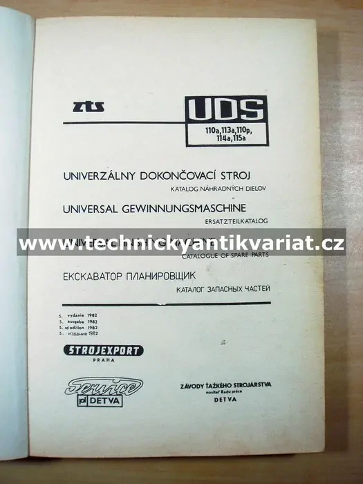 UDS 110a, 113a, 110p, 114a, 115a - katalog náhradných dielov