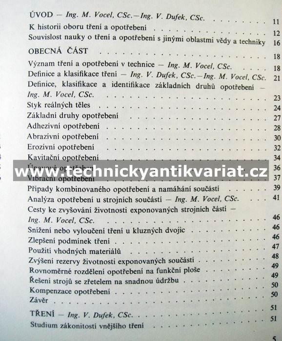 Tření a opotřebení strojních součástí - Vocel, Dufek a kol. 