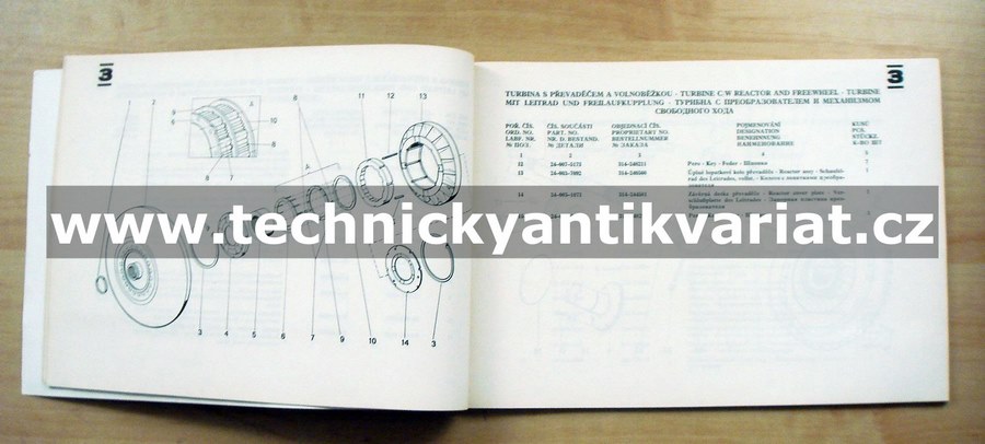 Praga 2M70 Automatická převodovka - katalog náhradních součástí