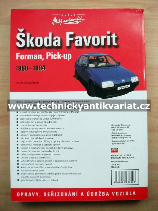 Škoda Favorit Forman, Pick-up - opravy, seřizování a údržba vozidla