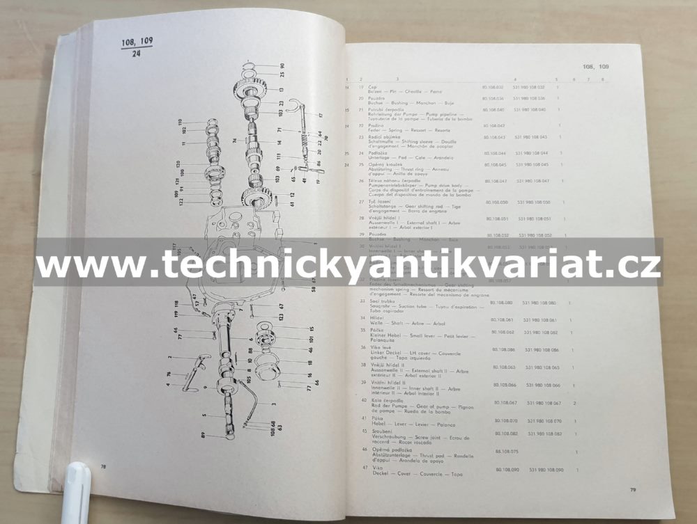 Zetor 8011, 8045, 12011, 12045 - katalog náhradních dílů (1981)