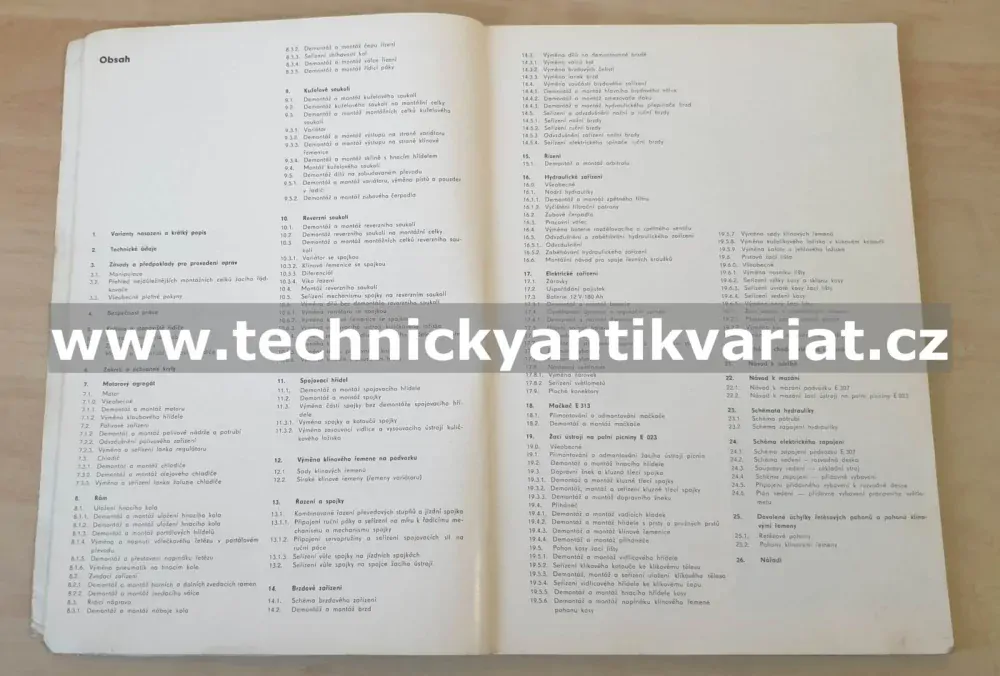 Žací řádkovač E301 - Servisní příručka