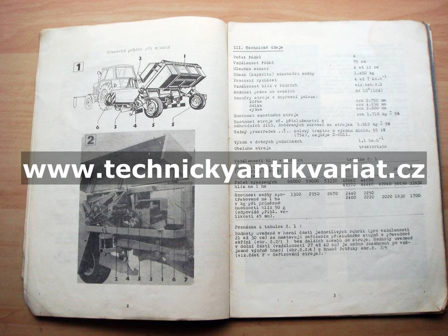 Sázeč brambor 4-SA-75 - technický popis, návod k obsluze