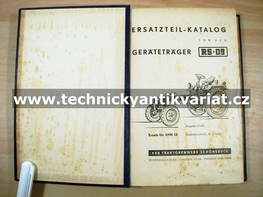 Traktor RS 09 - Ersatzteil katalog (1963)