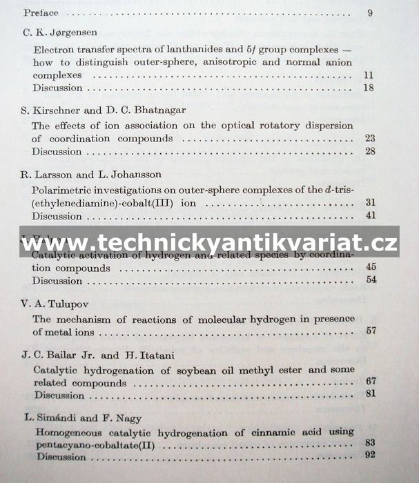 Proceeding of the Symposium on Coordination Chemistry
