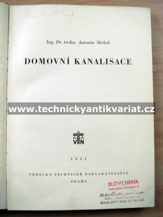 Domovní kanalisace - Antonín Skrbek (1951)
