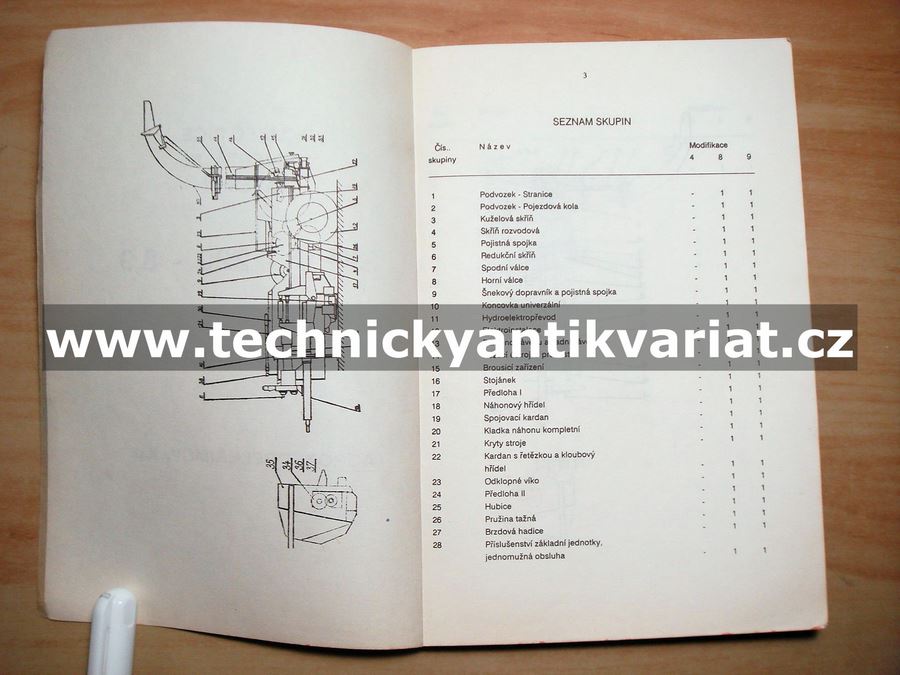 Sklízeč píce univerzální závěsný - SKPU 220-8,9 - katalog dílů