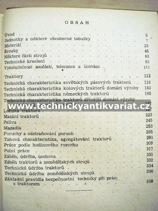 Tabulky zemědělského mechanizátora - Josef Maléř a kol. (1955)
