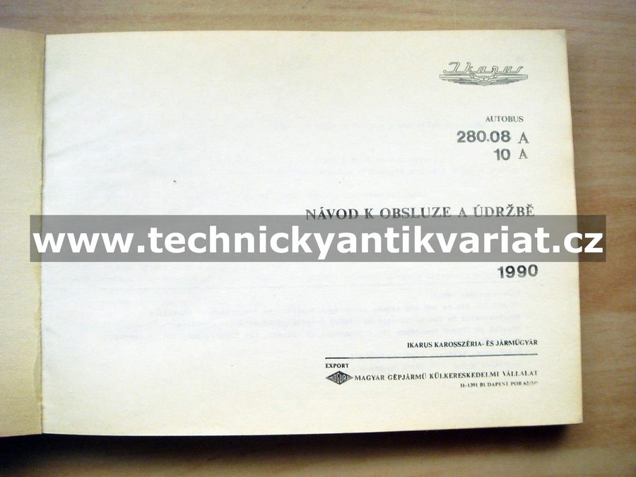 Ikarus 280.08A, 280.10A - Návod o obsluze a údržbě (1990)