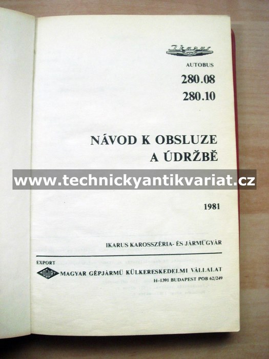 Ikarus 280.08A, 280.10A - Návod o obsluze a údržbě (1981)