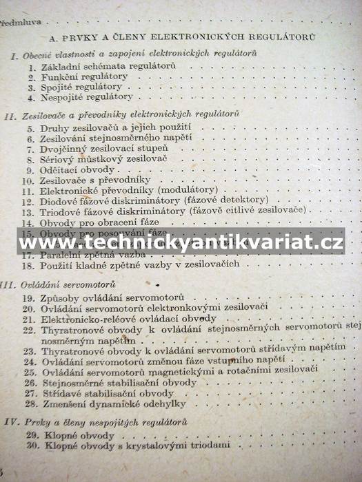 Elektronické regulátory - F.V. Majorov (1959)
