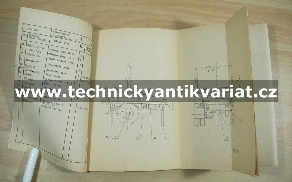 Automobilovýpřívěs DA7 - katalog náhradních dílů (1979)