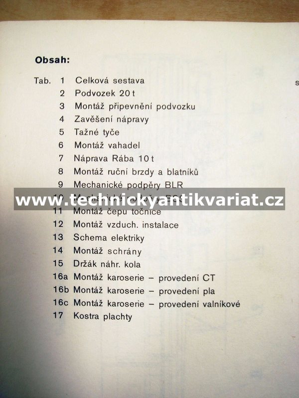 NV 30.23.30 Valníkový návěs - katalog dílů (1982)