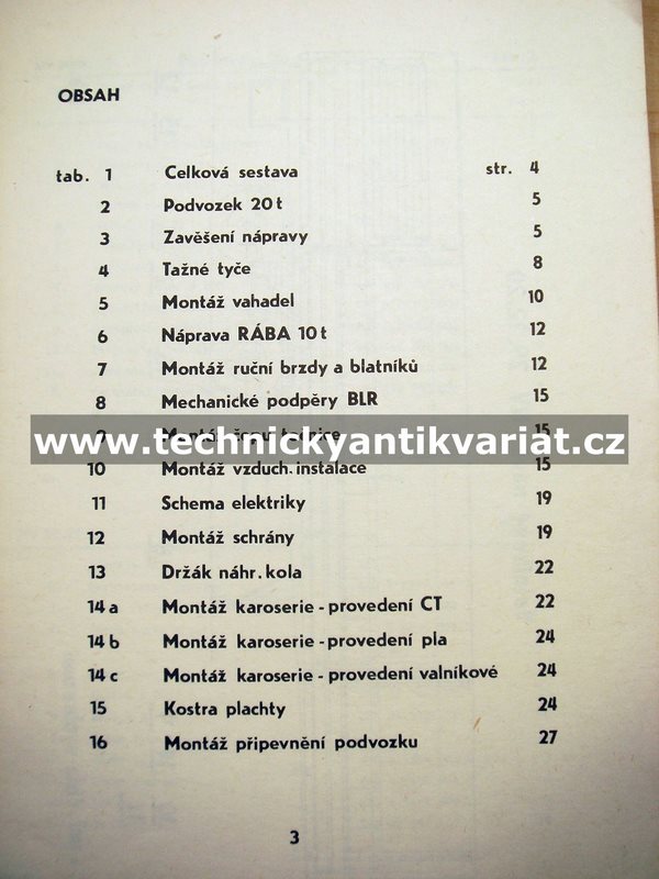 NV29.22.20 Valníkový návěs - katalog dílů (1979)