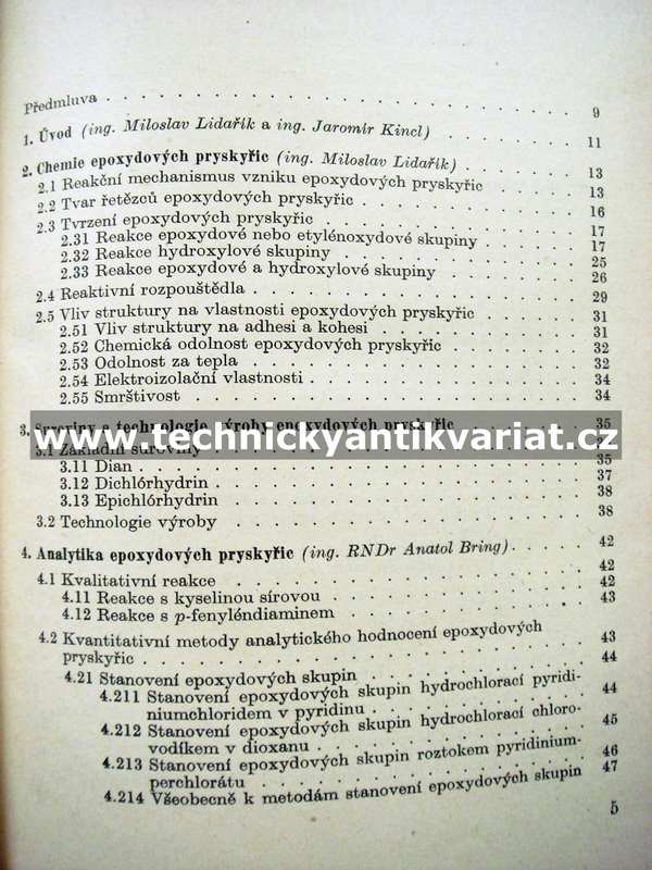 Epoxydové pryskyřice - Lidařík, Kincl, Bring (1959)