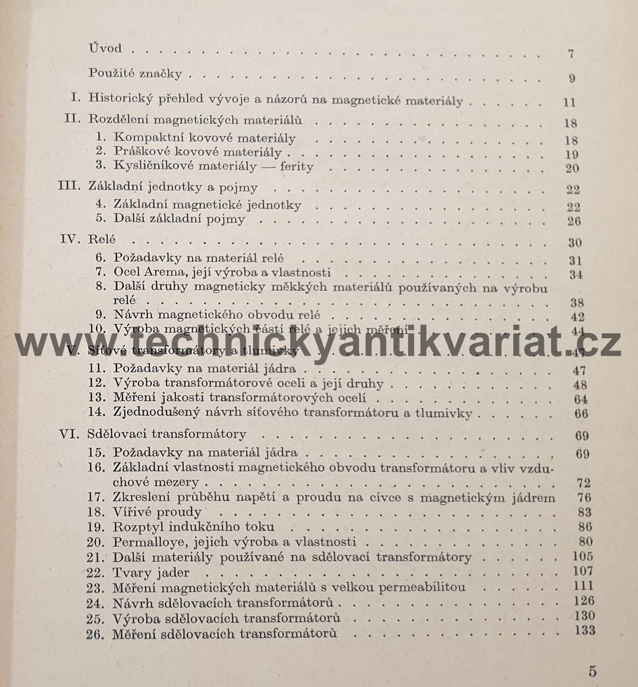 Magnetický měkké materiály ve sdělovací technice - Faktor, Hroudný, Starý, Tischer (1961)