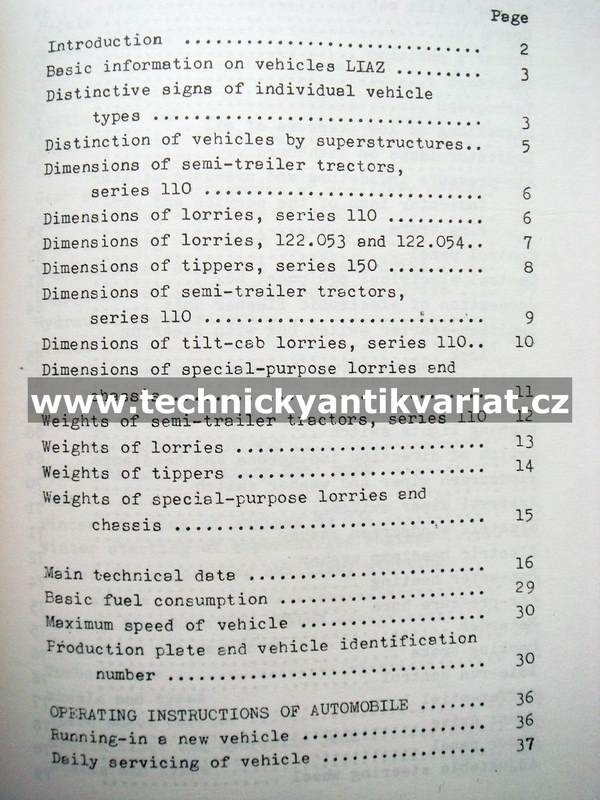 Liaz 110, 120, 150 - Operation and maintenance manual of automobiles and chassis (1991)