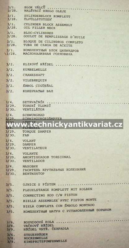 Liaz 101.860 - katalog náhradních dílů (1985)