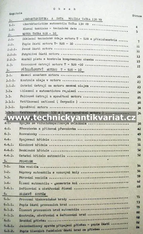 Tatra 138 VN - učební texty automobilu (1971)