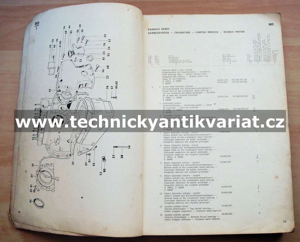 Zetor 10011, 10045, 16045 - katalog náhradních dílů (1978)