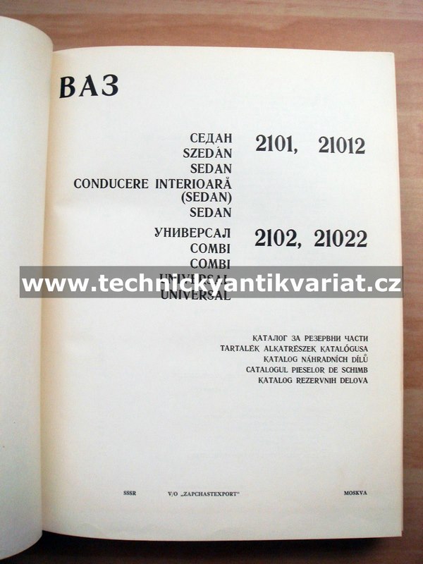 VAZ 2101, 21012, 2102, 21022 - katalog náhradních dílů