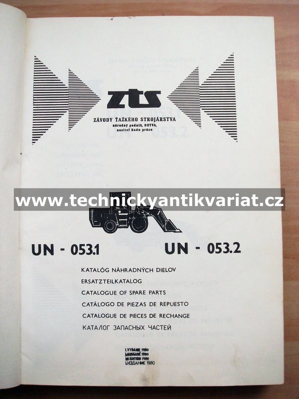 UN 053.1, 053.2 - katalog náhradných dielov (1980)
