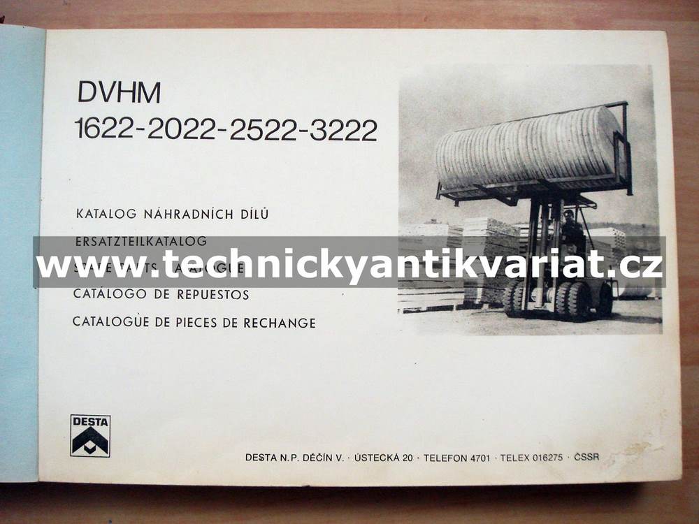 DESTA DVHM 1622, 2022, 2522, 3222 - katalog náhradních dílů (1971)