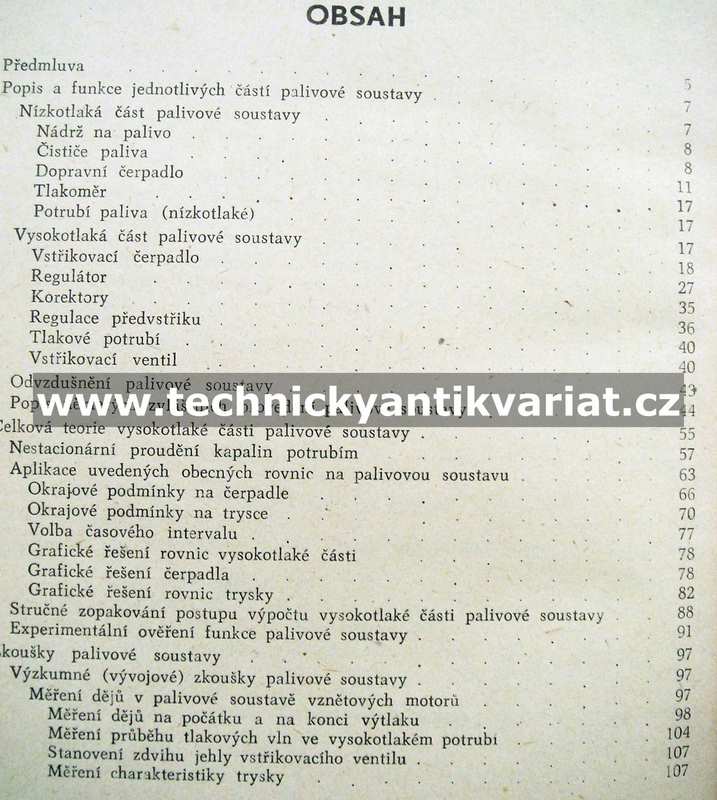 Teorie, zkoušení a údržba palivové soustavy vznětových motorů - Sáblík (1961)