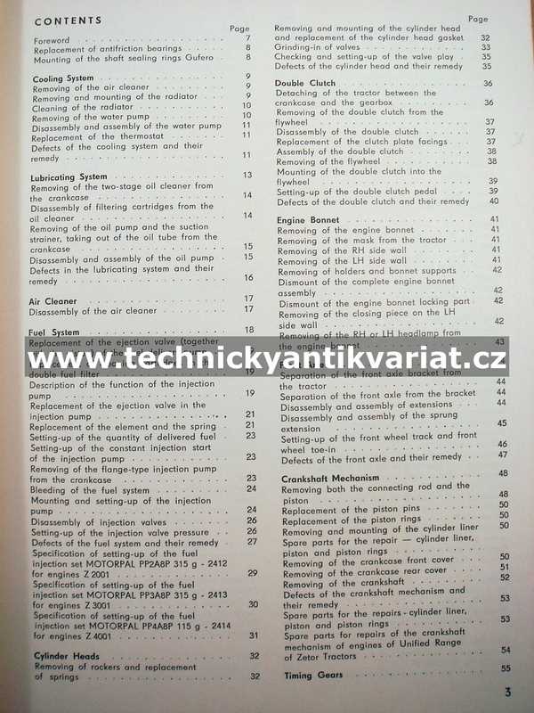 Zetor 2511 3511 4511 3545 3513 - Instruction book (1970)