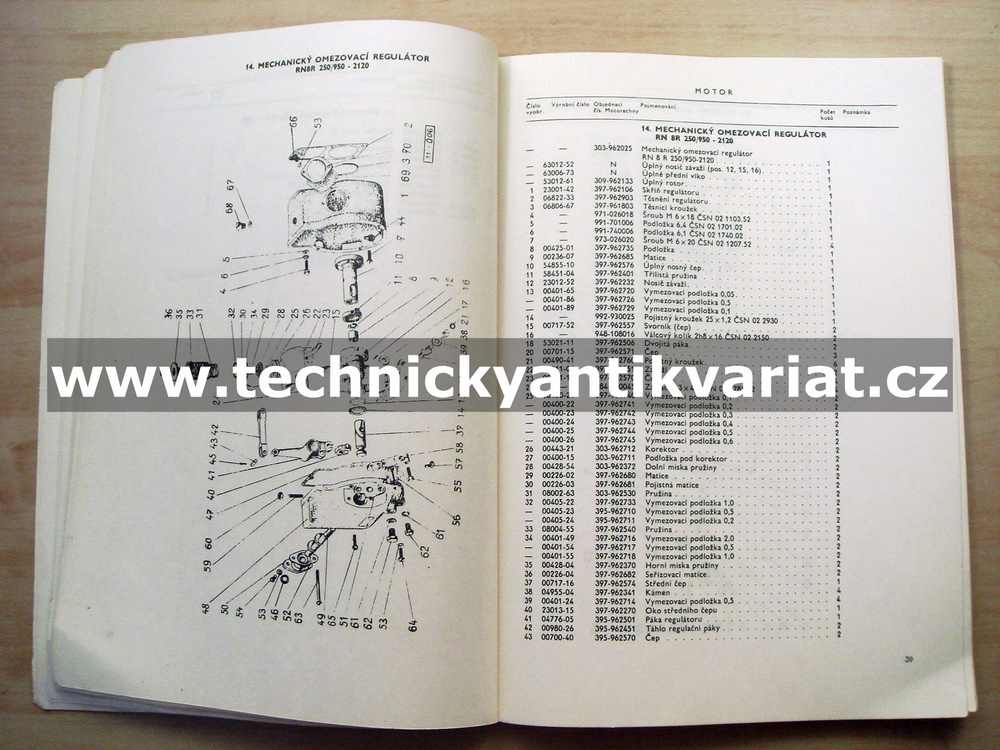 Škoda 706 RTOch Autobusové šasi - katalog náhradních dílů (1968)