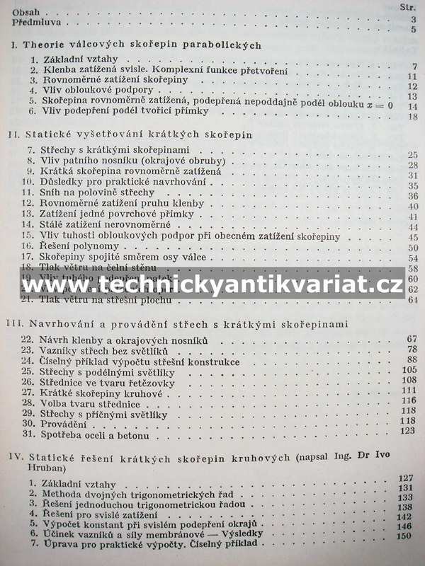 Betonové střechy s krátkými skořepinami - Konrád Hruban (1952)