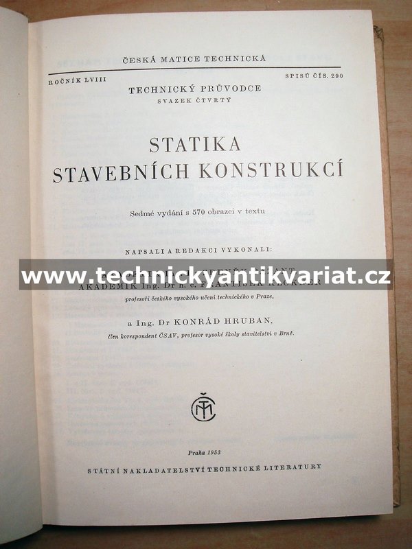 Statika stavebních konstrukcí - Bažant, Klokner (1953)