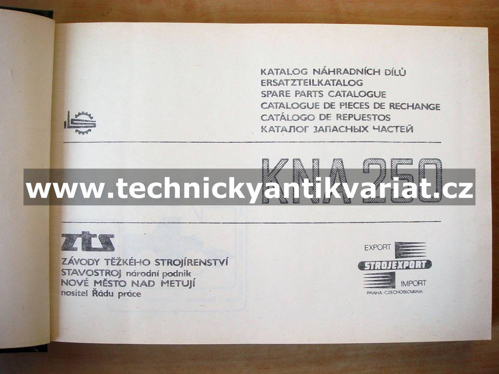 KNA 250 - katalog náhradních dílů (1981)
