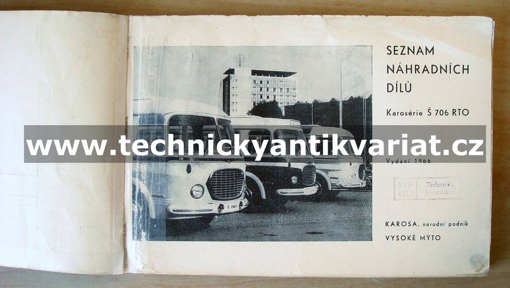 Škoda 706 RTO Karoserie - seznam dílů (1966)