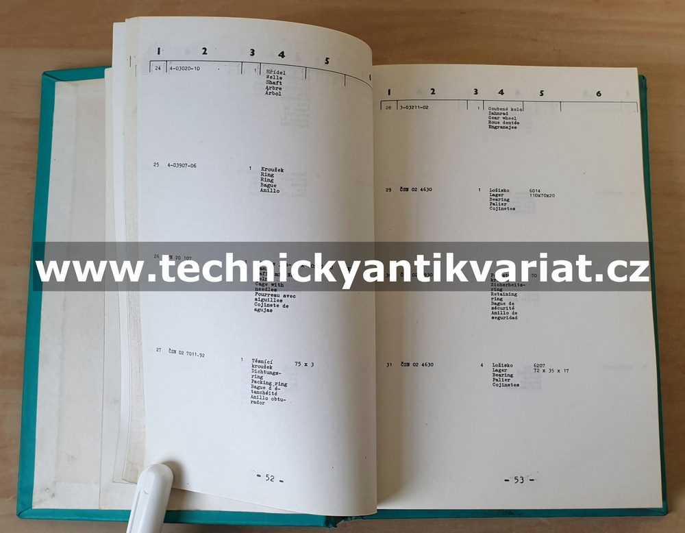 DESTA MV 12 B - katalog náhradních dílů (1980)