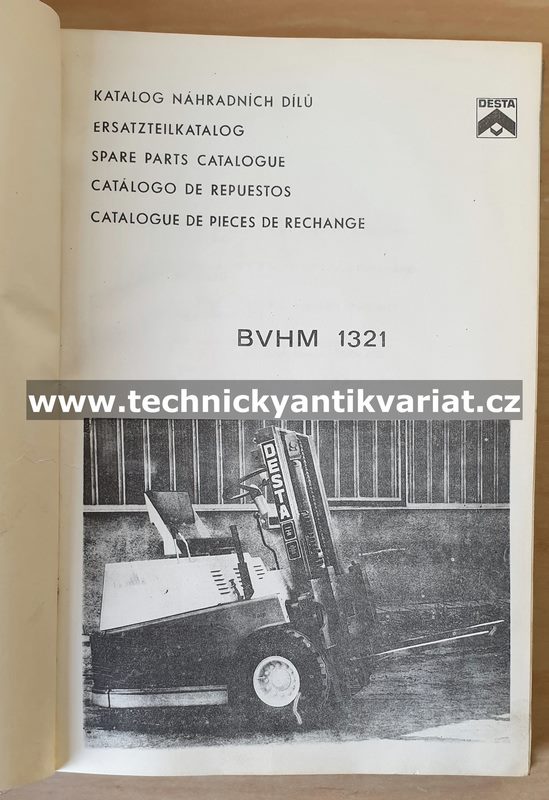 DESTA BVHM 1321 - katalog náhradních dílů (1974)